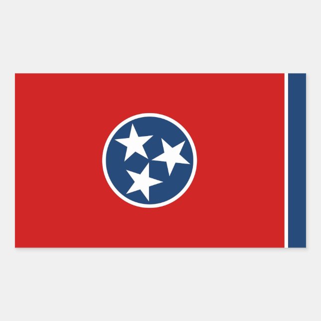 Sticker Rectangulaire Collier rectangle avec Drapeau du Tennessee (Devant)