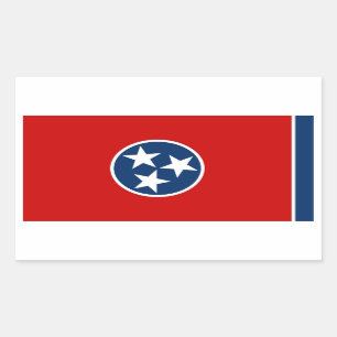 Sticker Rectangulaire Collier rectangle avec Drapeau du Tennessee