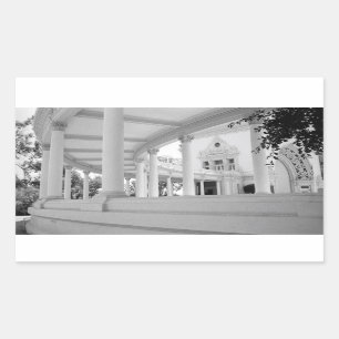 Sticker Rectangulaire Colonnade vintage courbée noir et blanc