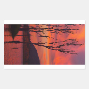Sticker Rectangulaire Colonne de coucher de soleil sur le lac Awoonga