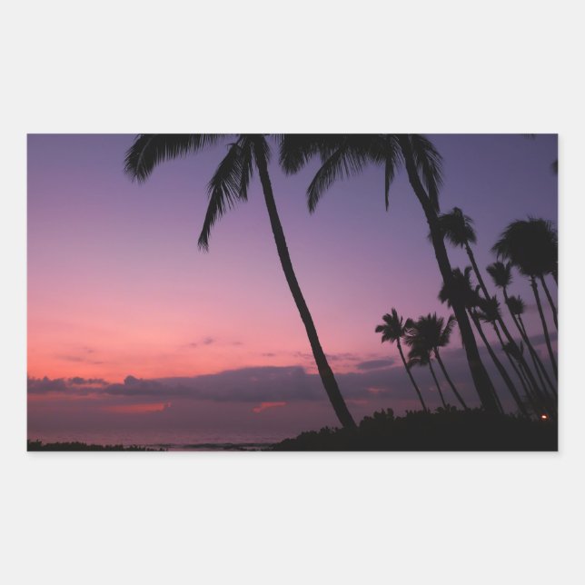 Sticker Rectangulaire Colonne rectangle de coucher de soleil tropical ro (Devant)