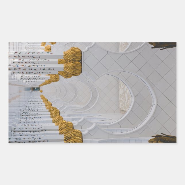 Sticker Rectangulaire Colonnes de cheik Zayed Grand Mosque, Abu Dhabi (Devant)