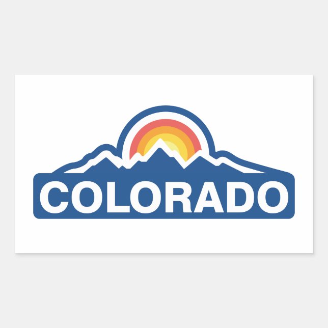 Sticker Rectangulaire Colorado Flag Mountain (Devant)