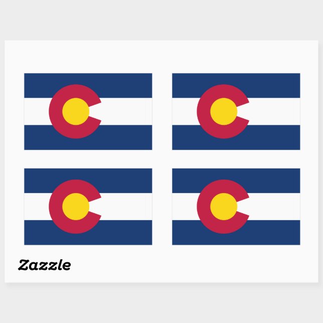Sticker Rectangulaire Colorado : Le drapeau américain du centenaire (Feuille)