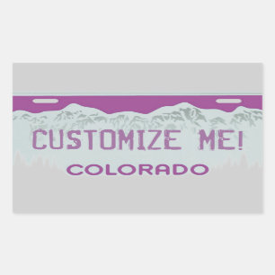 Sticker Rectangulaire Colorado personnalisé colorado violet plaque d'imm