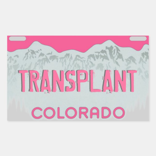 Sticker Rectangulaire Colorado rose plaque d'immatriculation de transpla (Devant)