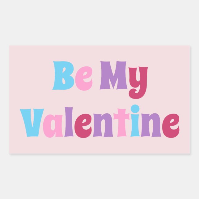 Sticker Rectangulaire Coloré Sois ma Saint Valentin (Devant)