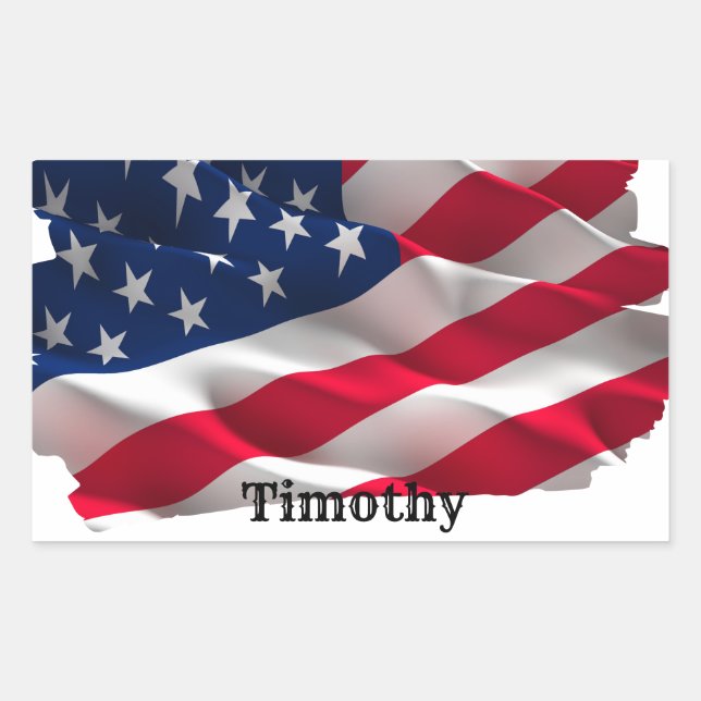 Sticker Rectangulaire Colorful energy wave american flag  (Devant)