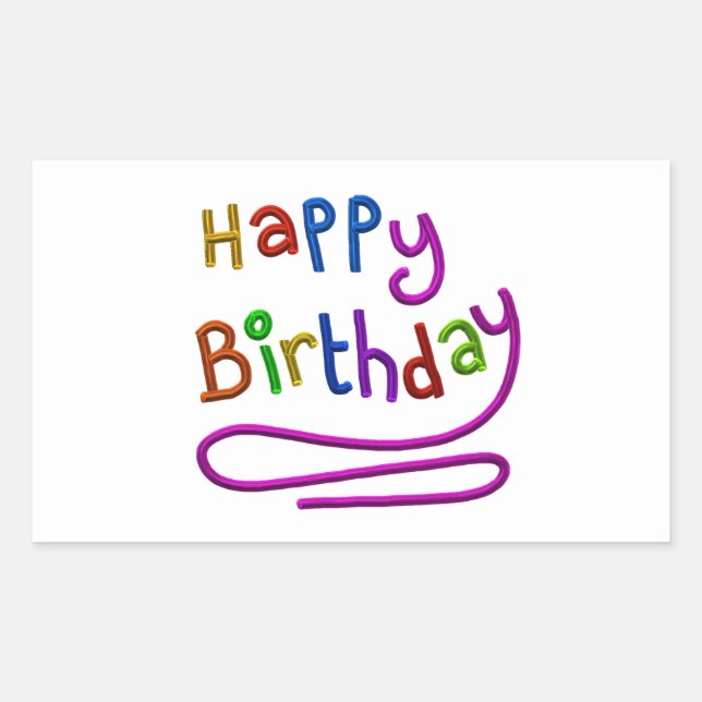 Sticker Rectangulaire Colorful heureux Birthday Greeting (Devant)