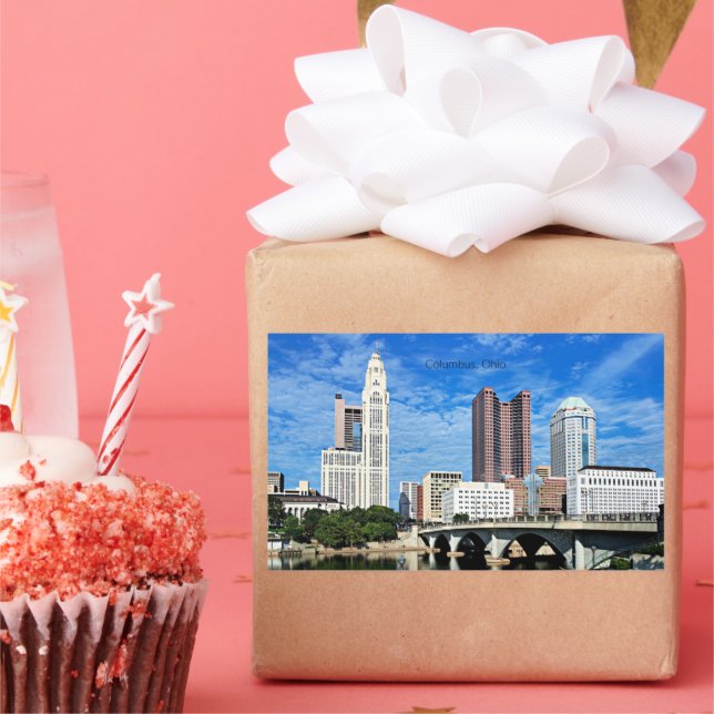 Sticker Rectangulaire Columbus, Ohio skyline (Fête)