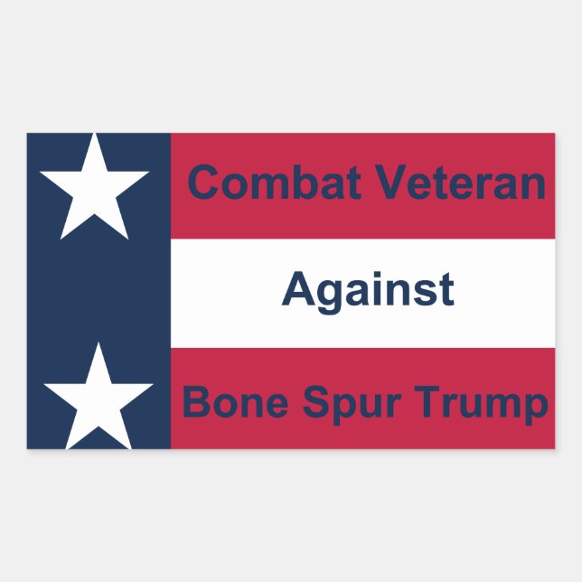 Sticker Rectangulaire Combattez l'ancien combattant contre Trump (Devant)