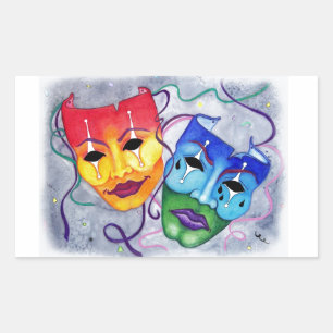 Sticker Rectangulaire Comédie et tragédie
