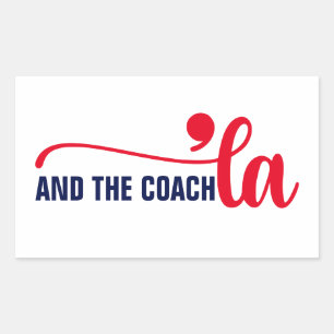 Sticker Rectangulaire Comma la & Coach   Entraîneur Kamala Harris