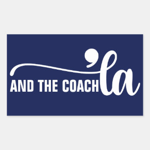 Sticker Rectangulaire Comma la & Coach   Kamala Harris Coach Blue