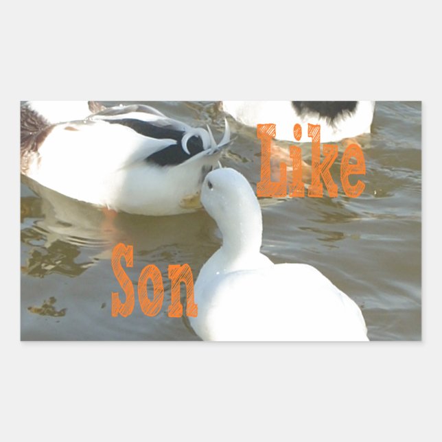 Sticker Rectangulaire Comme Père Comme Fils. (Devant)