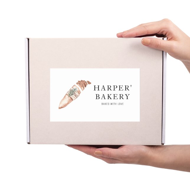 Sticker Rectangulaire Commerce du logo professionnel de boulangerie mode (Créateur téléchargé)