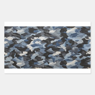 Sticker Rectangulaire comouflage bleu gris
