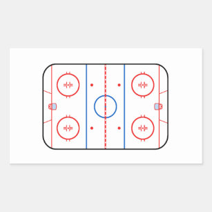 Sticker Rectangulaire Compagnon de match de hockey de diagramme de