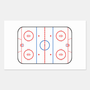Sticker Rectangulaire Compagnon de match de hockey de diagramme de