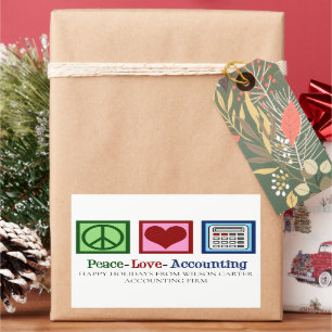 Sticker Rectangulaire Comptable Peace Love Office Comptable sur mesure