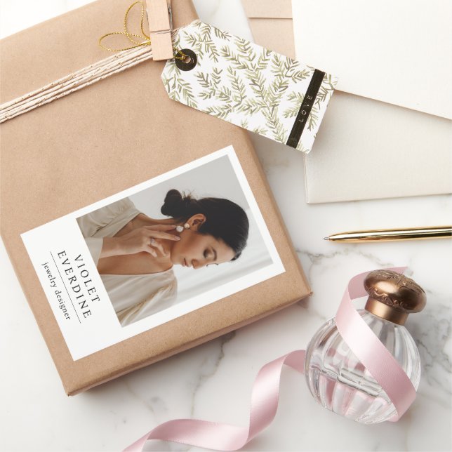 Sticker Rectangulaire Concepteur de bijoux modernes élégants Photo (Cadeaux)