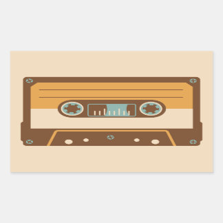 Sticker Rectangulaire Conception Analogique de bande de cassette
