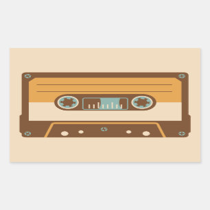 Sticker Rectangulaire Conception analogue d'enregistreur à cassettes
