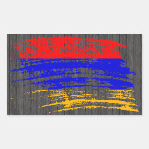 Sticker Rectangulaire Conception arménienne fraîche de drapeau