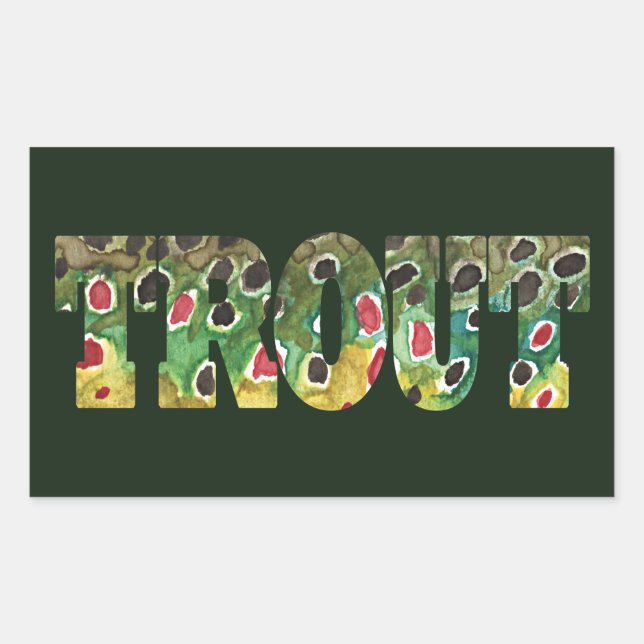 Sticker Rectangulaire Conception Brown de la peau de truite (Devant)