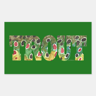 Sticker Rectangulaire Conception Brown de truites
