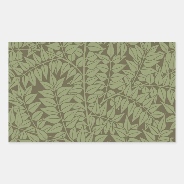 Sticker Rectangulaire Conception classique Art Nouveau de branche de Wil (Devant)