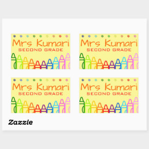 Sticker Rectangulaire Conception Crayon pour enseignant personnalisé