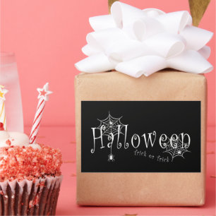 Sticker Rectangulaire Conception d'araignée d'Halloween farce ou attrape