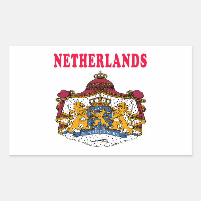 Sticker Rectangulaire Conception D'Armoiries Pays-Bas (Devant)