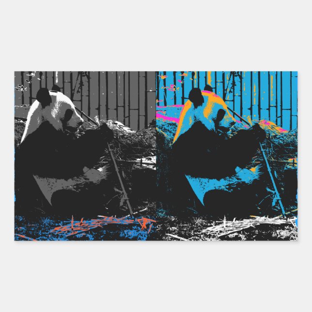 Sticker Rectangulaire Conception d'art moderne multi-panneaux d'ours Pan (Devant)