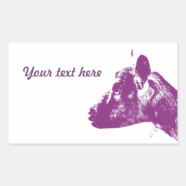 Sticker Rectangulaire Conception d'art pop amateur amoureux de chèvre vi (Devant)