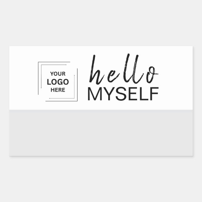 Sticker Rectangulaire Conception d'autocollant de badge de nom de script (Devant)