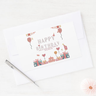 Sticker Rectangulaire Conception de célébration de fête d'anniversaire