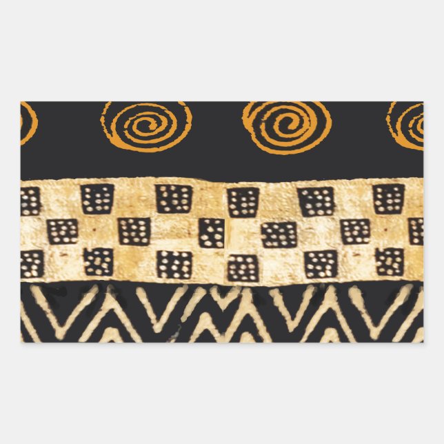 Sticker Rectangulaire Conception de chaman tribal africain (Devant)