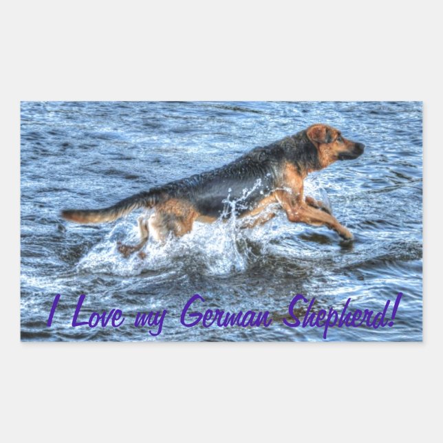 Sticker Rectangulaire Conception de chiens pour les amateurs de moules (Devant)