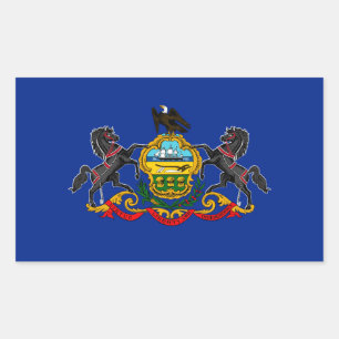 Sticker Rectangulaire Conception de drapeau d'état de la Pennsylvanie