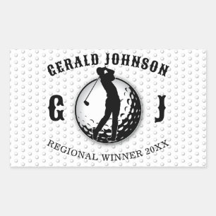 Sticker Rectangulaire Conception de golf élégante minimaliste