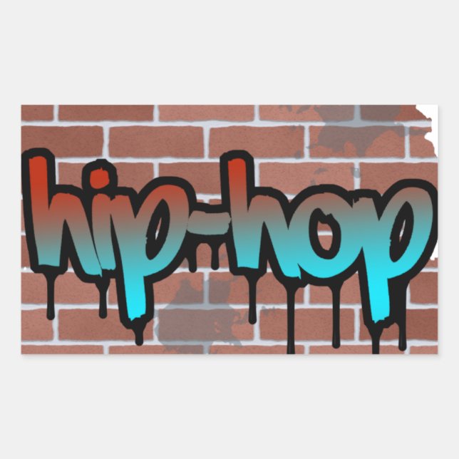 Sticker Rectangulaire conception de graffiti hip hop (Devant)