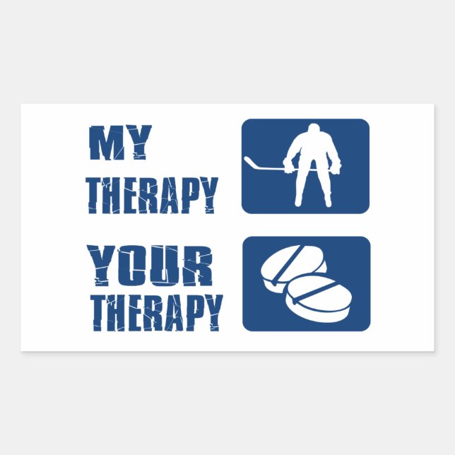 Sticker Rectangulaire Conception de hockey sur glace cool (Devant)