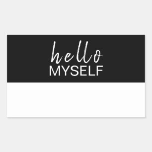 Sticker Rectangulaire Conception de marquage de nom de script moderne