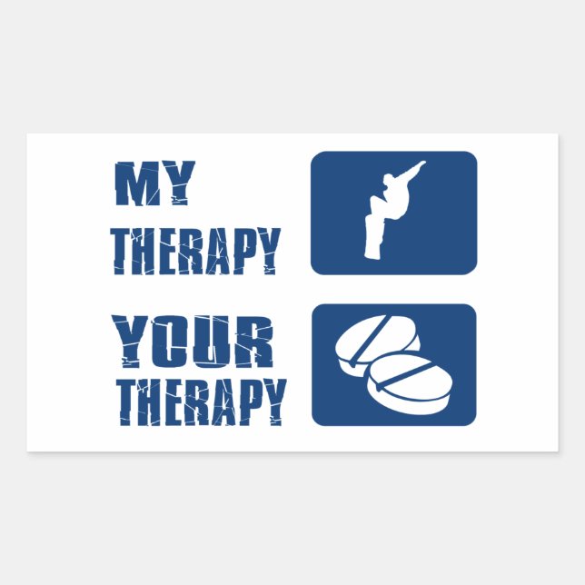 Sticker Rectangulaire Conception de snowboard cool (Devant)