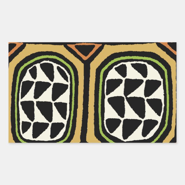 Sticker Rectangulaire Conception de textile Kuba africain (Devant)