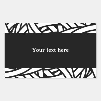 Sticker Rectangulaire Conception de tissage symétrique en noir et blanc