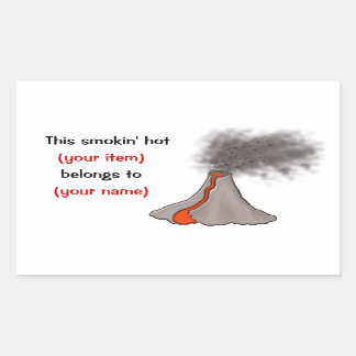 Sticker Rectangulaire Conception de volcan chaud Smokin
