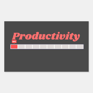 Sticker Rectangulaire Conception d'humour de travail drôle de productivi